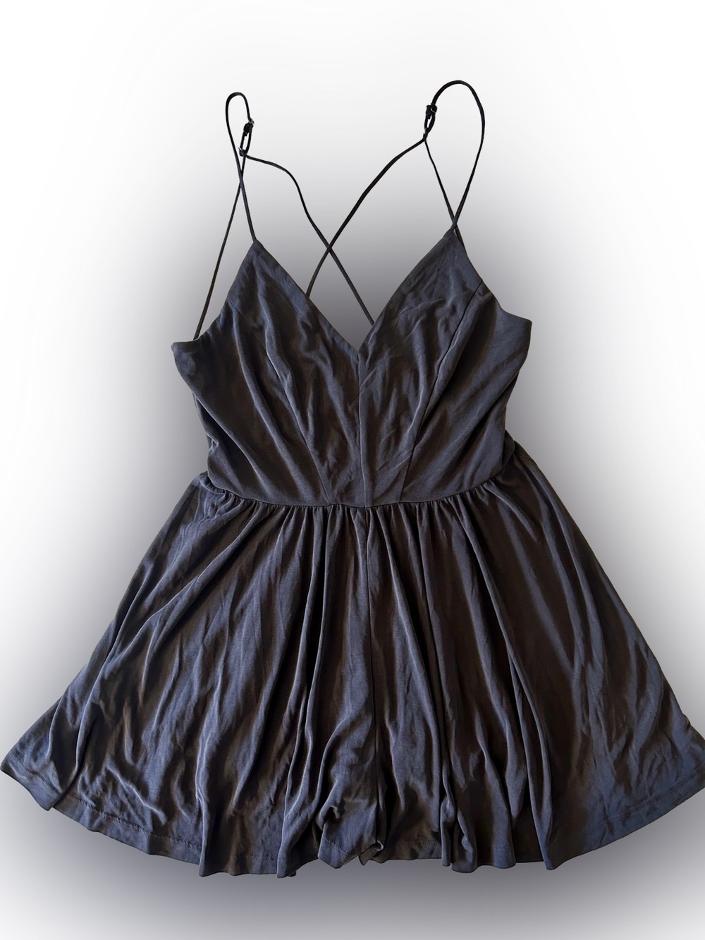 Urban Outfitters Women's Charcoal Vanessa Cupro Romper Playsuit Sz Large